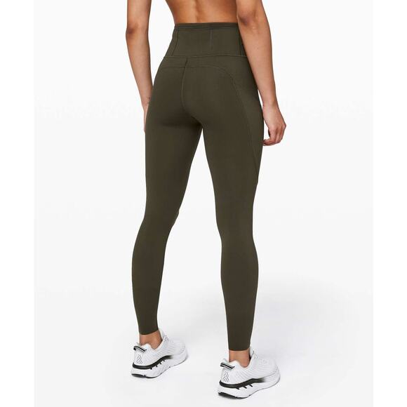 LULULEMON Women's Fast and Free Tight 31" Non-Reflective Size 8 In Dark Olive - Picture 6 of 11